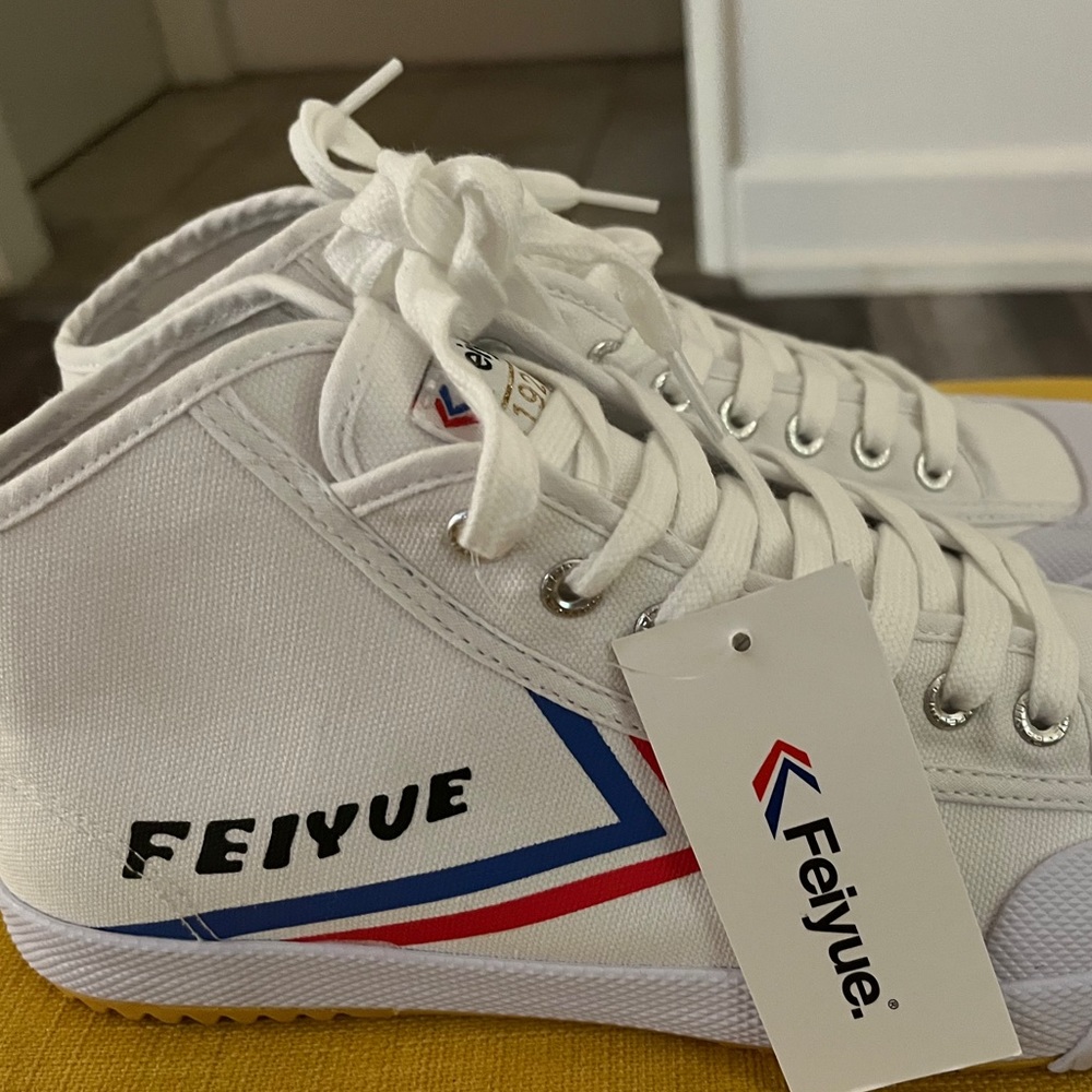 Feiyue. White canvas rubber toe sneakers